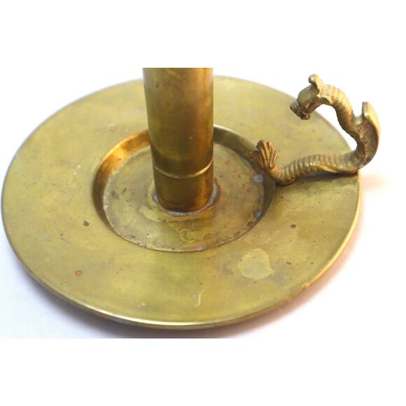 Bradley & Hubbard Brass Dragon Chamberstick Candle Holder - Picture 3 of 6